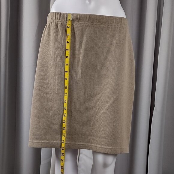 Express Cotton Blend Tricot Tan Sweater (Size Large) & Skirt (Size Medium) Set - Picture 6 of 16
